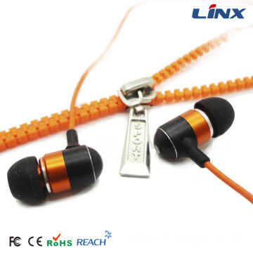 Cool Design Zipper Earphone with 1.2m Cable and Lasered Logo